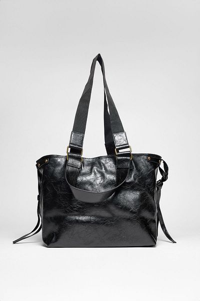ALTUDA Women's Leather Tote Shoulder Bag Big City Black