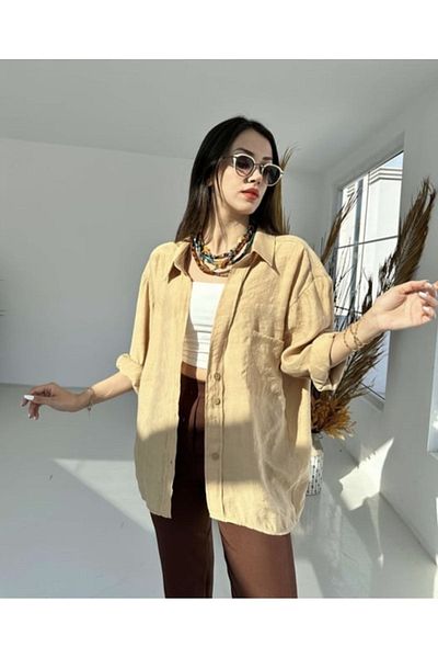 Tünel moda Риза с отворени рамене и детайли
