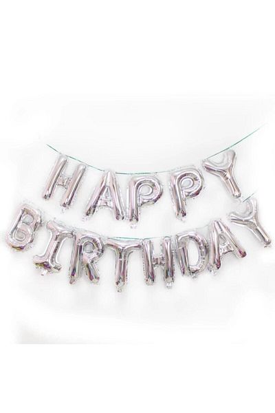Kalisan Öz-Bal Silver Happy Birthday Foil Balloon