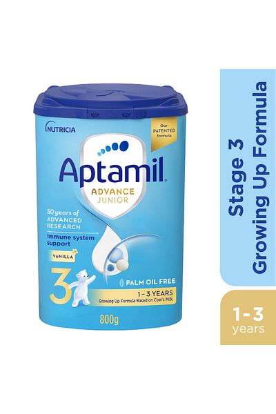 Aptamil Advance Junior 3 Milk Formula, Palm Oil Free, 1-3 Years 800g