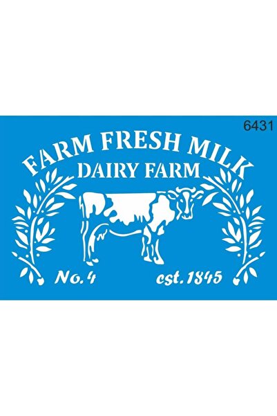 StencilSepeti 6431 Farm Fresh - Cow and Dairy Farm Painting Template, Stencil...