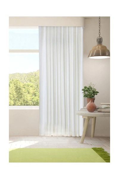 SHY TEKSTİL WHITE SATIN CURTAIN WHITE SUNSHADE CURTAIN ENXBOY TULLE BOTTOM CURTAIN 1. QUALITY FON CURTAIN
