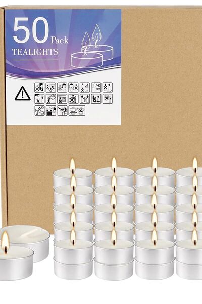 Me Ama Tealight Beyaz Mum 50 Adet Kokusuz Mum 3 Saat 11 gram 50 Ad Uzun Yanma