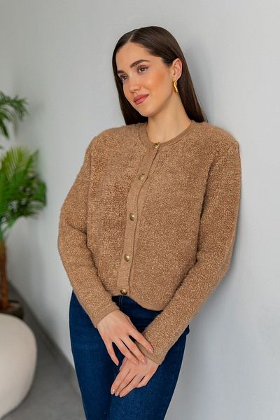 My love butik سترة تيدي ذات الزر الذهبي
