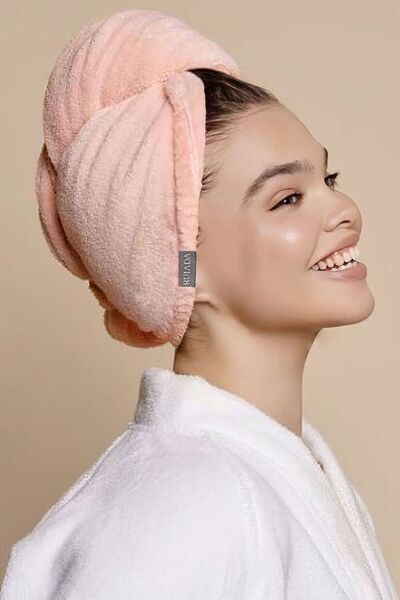 RUIADA Fuchsia D - 100% Cotton, Elastic and Buttoned Hair Dryer Cap