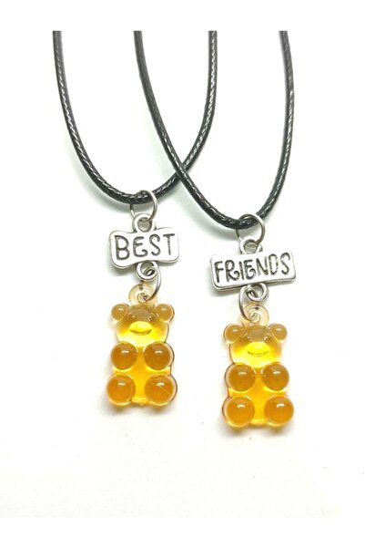 TUNA TAKI & AKSESUAR Jelibon Ayıcıklar Arkadaşlık Bff Best Friends Kolyesi Model 14. Çocuk Genç Kolye.