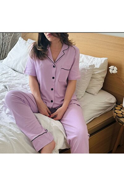 Moda Clubu Γυναικεία - Κοντομάνικη Βαμβακερή Πιτζάμες, Ροζ Πλισέ