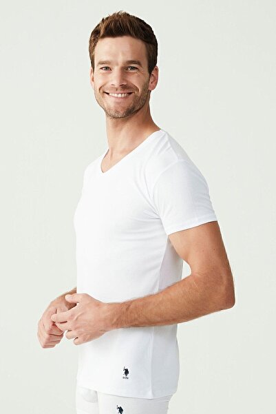 U.S. Polo Assn. BASE. Polo Assn. Men's 2 Piece V-Neck Undershirt 8Z.0.E.1T.A.9GR4P