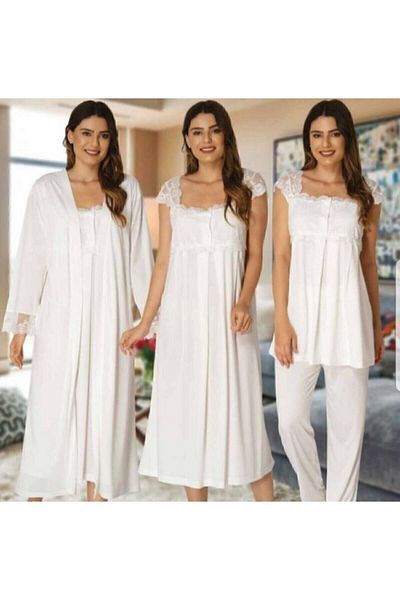 Effort Pijama طقم بيجامة للحوامل و ثوب نوم إكرو للنساء 2305