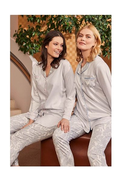 Mecit Pijama Σετ πιτζάμες εγκυμοσύνης με ριγέ Floral Mecit