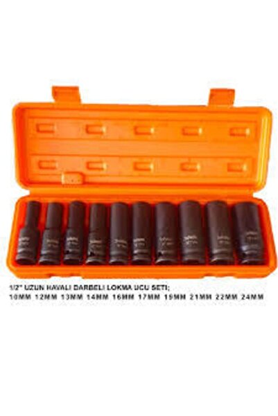 Genel Markalar Sb Global 1/2 6 Köşe Darbeli Uzun Lokma Ucu Seti 10 Parça