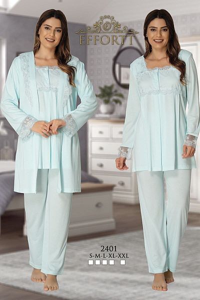 Effort Pijama Maternity Pajama Set with Dressing Gown
