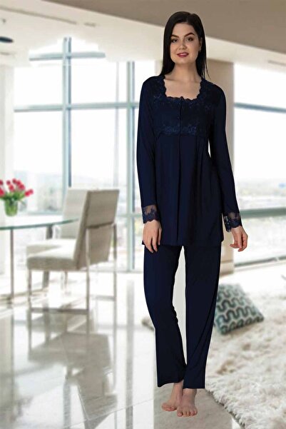 Effortt Mayss Collections 2403 Set de pijamale de maternitate de culoare bleu...