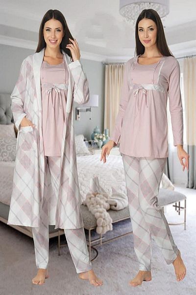 Effort Pijama Σετ πιτζάμες εγκυμοσύνης Dvina Effortt Ροζ - 8084