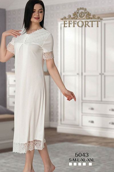 Effort Pijama Maternity Nightgown with Lace Collar