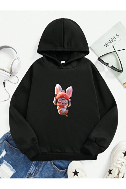 YUNAYT Παιδική φούτερ με στάμπα με κουκούλα