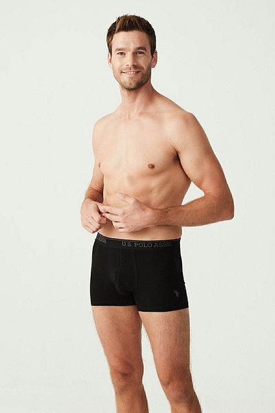 U.S. Polo Assn. A8.S.T0R.3.A.0.PL.4.S Η.Π.Α. Polo Assn. Ανδρικό Anthracite Melange - Black 3-Pece Boxer A8.S.T0R.3.A.0.PL.4.S