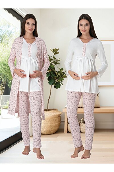 ByLohusa Set de pijamale de gravidă pentru halat de toaletă roz Effortt