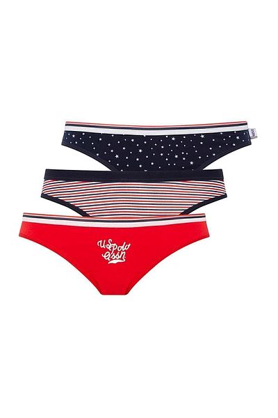 U.S. Polo Assn. Women's Red - Navy Blue 3 Piece Slips 6.Z.6ET.2.A.3GR7P