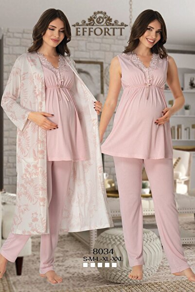 Effort Pijama Pijamale de maternitate cu model Effortt 8034 cu halat