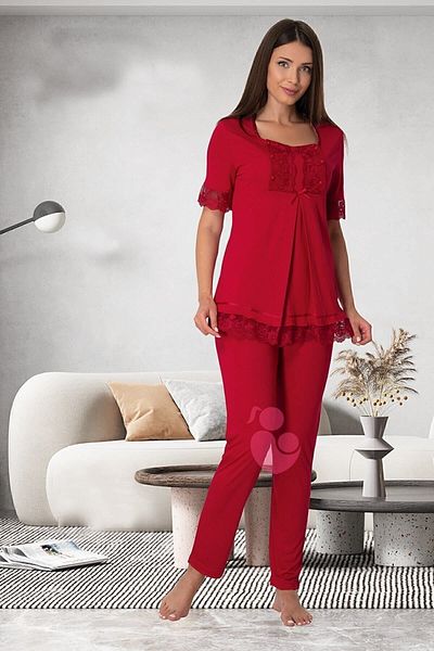 ByLohusa Effortt Cherry Lace Maternity Pajama Set