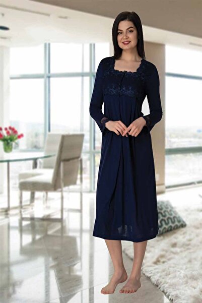 Effortt مجموعة Mayss 2404 ثوب نوم للحوامل باللون الأزرق الداكن