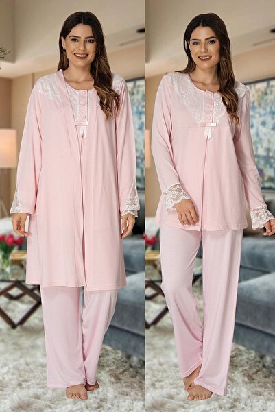 Effortt طقم بيجامة للحوامل باللون الوردي للنساء