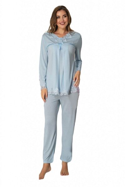 HAMİLE ÇARŞISI Set pijama pentru maternitate Effort Blue 7042