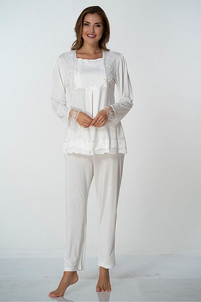 ByLohusa Effortt Ecru Maternity Maternity Pajama Set
