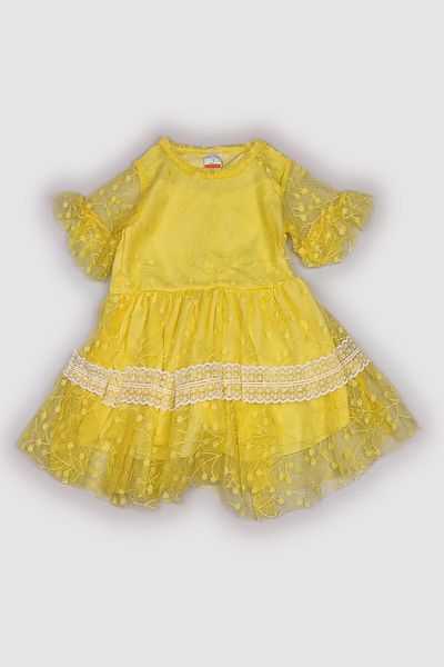 Peki Rochie de vară pentru fete - pachet de 5, plătiți 4, dantelă din tul, fustă cu buline din poliester, cadou 14844