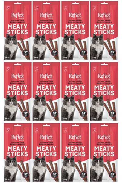 Reflex Meaty Sticks Biftek & Kuzu Kedi Ödülü 3x5Gr x 12 Adet