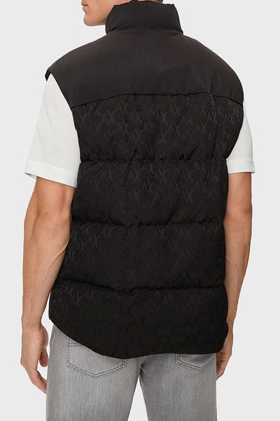 Armani Exchange Men's Vest - Logo, Regular Fit, Stand Collar, Zippered Vest 6Dzql1 Zn5Gz 1200