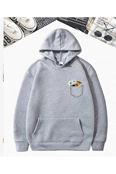 caddekombin Φούτερ με φλοράλ στάμπα με χοντρή κουκούλα και τσέπες