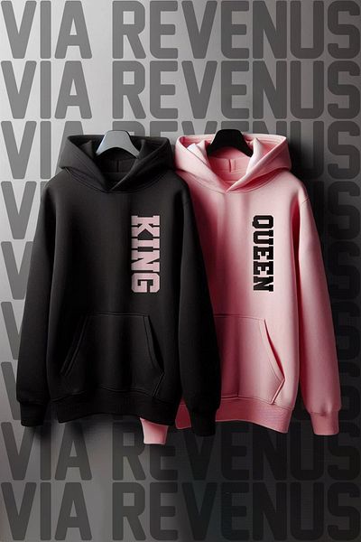 Vordevia Φούτερ με στάμπα Oversize Lover's Combination Every King His Queen
