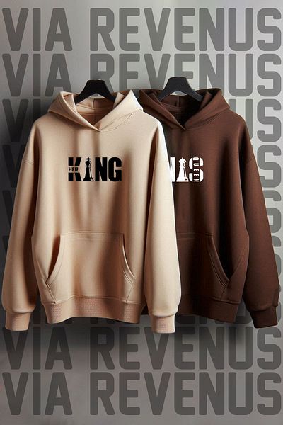 Vordevia Φούτερ με στάμπα His King His Queen Lover Oversize