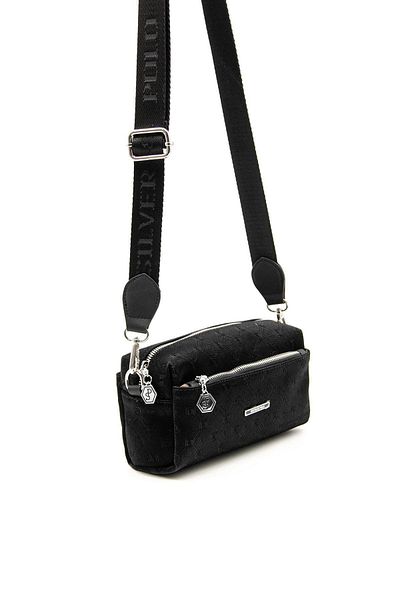 Silver Polo Silver & Polo Black - Geantă neagră SP1142 pentru femei