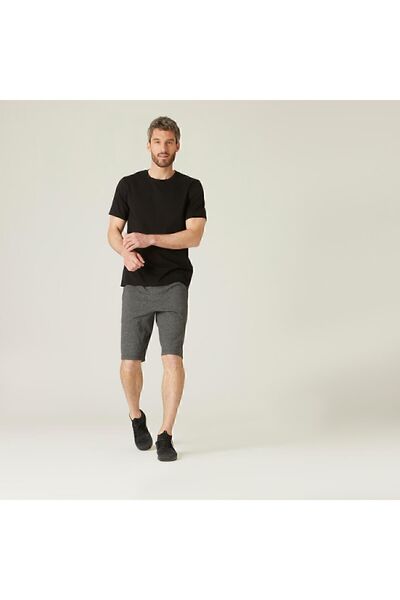 Decathlon Domyos 500 Model Dark Gray Men's Sports Shorts - Regular Fit, Lightweight Training