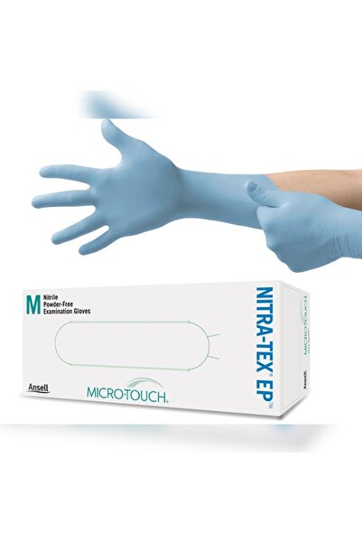 ANSELL Mıcro-Touch® Nıtra-Tex® Ep Nitril Muayene - Kemoterapi - Kımyasal Koruma Eldiveni 100 Adet M