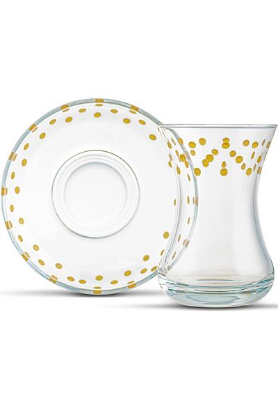 DECOSTYLE Pasabahce - 12 Piece Thin Waist Tea and Cup Set
