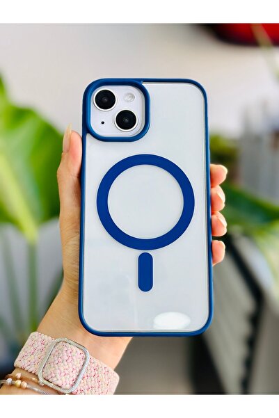 Go Aksesuar Iphone 13 - 14 VE 15  Uyumlu MAGSAFE Özellikli Renkli Şeffaf Kılıf