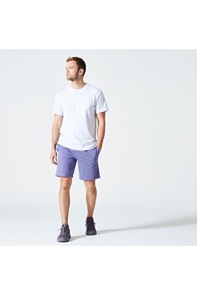 Decathlon Domyos Men's Light Gray Regular Sports T-Shirt 500 Essentials - Fitness