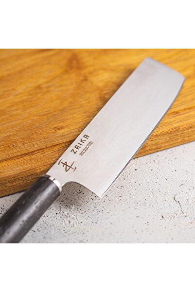 Zaika Japon Tasarım Nakiri Sebze Doğrama Bıçağı- Paslanmaz Çelik- 16 Cm