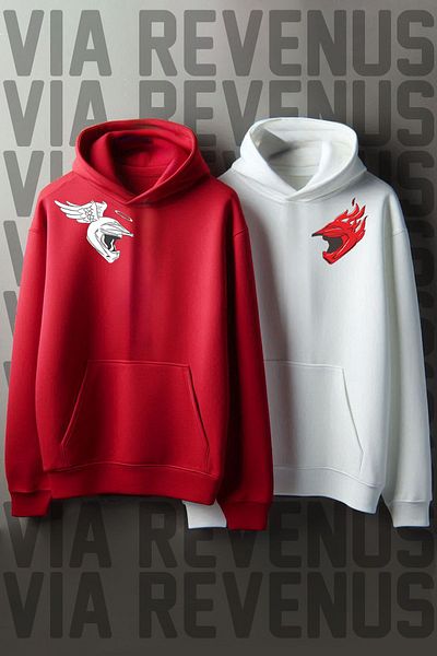 Vordevia Lover Oversize Combination Sweatshirt - Biker Helmet Printed