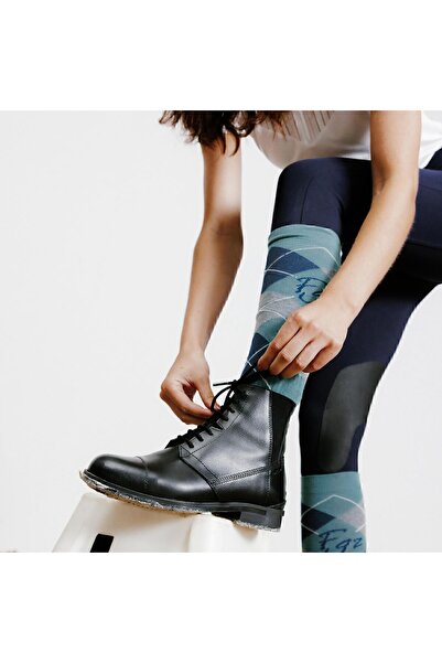 Decathlon Kadın Bağcıklı Binicilik Botu - Deri - Siyah - 500