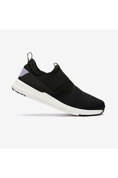 Decathlon حذاء مشي نسائي أسود/أرجواني من Newfeel - Pw 160 سهل الارتداء