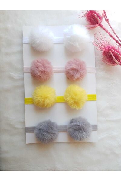OKYANUS STORE Set de 4 bandane cu pompon