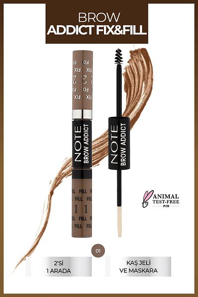 NOTE Brow Addict Fix&Fill 01 - Eyebrow Shadow and Mascara in 1