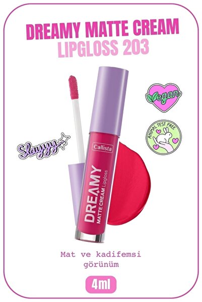 Callista Dreamy Matte Cream Lipgloss Mat Görünümlü Dudak Parlatıcısı - 203 Wh...