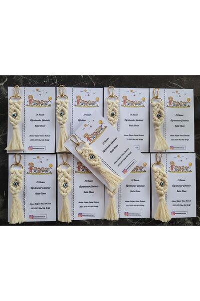 Larmina Decoration Öğretmenler Gününe Özel Makrome Anahtarlık 10 Adet