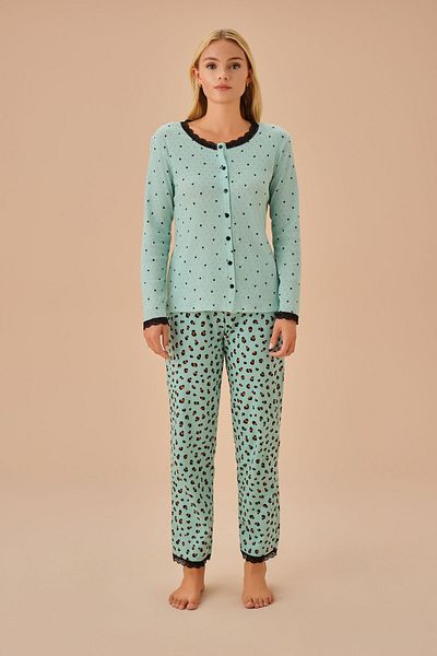 SUWEN Leom Herren-Pyjama-Set